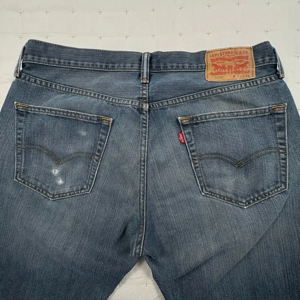 Levi's 559 Relaxed Straight Fit Jeans Men's 34x34 Blue Medium Wash Denim 2